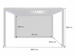 Sweeek Pérgola bioclimática triomphe 3x4m led + toldo de 4m antracita Negro Hot