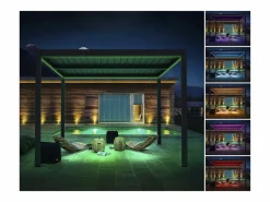 Pérgola bioclimática "Windsor" de aluminio con led 3 x 4 -^Habitat et jardin Clearance