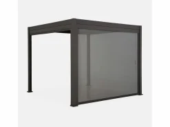 Sweeek Pérgola bioclimática 3x4m con toldo vertical de 4m antracita Gris antracita Discount