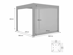Sweeek Pérgola bioclimática 3x4m con toldo vertical de 4m antracita Gris antracita Discount