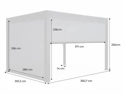Sweeek Pérgola bioclimática 3x4m con 2 toldos verticales de 3m y 4m madera Marru00f3n Online