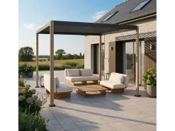 Sweeek Pérgola|Pérgola bioclimática 3x3m de aluminio y acero con lamas orientables y
