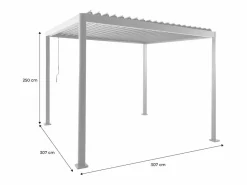Sweeek Pérgola bioclimática 3x3m de aluminio y acero con lamas orientables y Negro Clearance