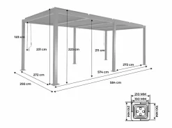 Sweeek Pérgola|Pérgola bioclimática 3x6m de aluminio y acero con lamas orientables