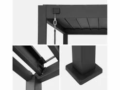 Sweeek Pérgola bioclimática 3x3m de aluminio con lamas orientables antracita Negro