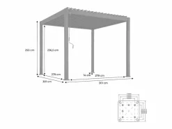 Sweeek Pérgola bioclimática 3x3m de aluminio con lamas orientables antracita Negro