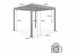 Sweeek Pérgola|Pérgola bioclimática 3x3m de lamas de aluminio y acero antracita
