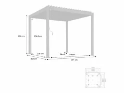 Sweeek Pérgola|Pérgola bioclimática 3x3m de aluminio con lamas orientables madera