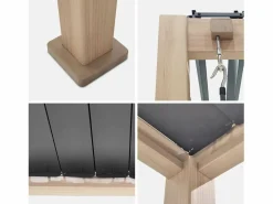 Sweeek Pérgola|Pérgola bioclimática 3x3m de aluminio con lamas orientables madera