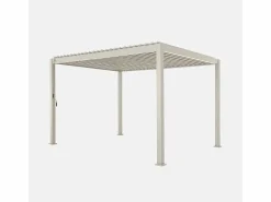 Sweeek Pérgola bioclimática 3x4m de aluminio con lamas orientables Beige Online