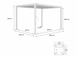Sweeek Pérgola bioclimática 3x4m de aluminio con lamas orientables Beige Online