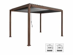 Sweeek Pérgola|Pérgola bioclimática 3x4m de aluminio con lamas orientables madera