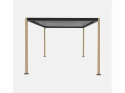 Sweeek Pérgola bioclimática 3x4m de aluminio y acero con lamas orientables y Marru00f3n Sale