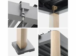 Sweeek Pérgola bioclimática 3x4m de aluminio y acero con lamas orientables y Marru00f3n Sale