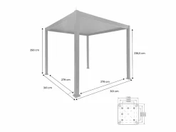 Pérgola bioclimática 3x3m eléctrica de aluminio con iluminación led^Sweeek Clearance
