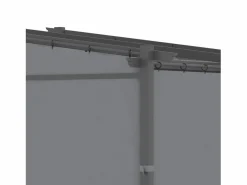 Pérgola con techo retráctil, estructura de acero, poliéster, oscuro (297x295x230cm) Gris