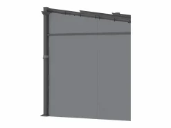 Pérgola con techo retráctil, estructura de acero, poliéster, oscuro (297x295x230cm) Gris