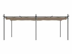 Pérgola con techo retráctil color topo 589x292x230 cm^ Best