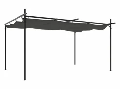 Pérgola con techo retráctil antracita 395x292x230 cm Gris Online