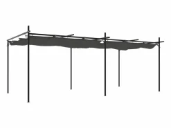 Pérgola|Pérgola con techo retráctil antracita 589x292x230 cm