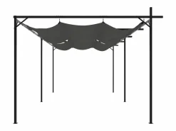 Pérgola|Pérgola con techo retráctil antracita 589x292x230 cm