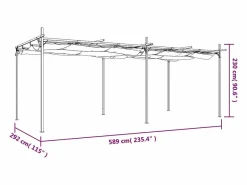 Pérgola|Pérgola con techo retráctil antracita 589x292x230 cm