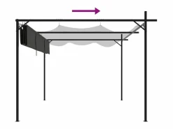 Pérgola|Pérgola con techo retráctil antracita 295x292x230 cm