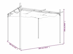 Pérgola|Pérgola con techo retráctil antracita 295x292x230 cm