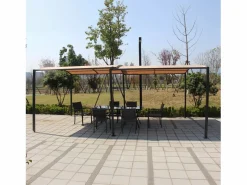 Concept-Usine Pérgola corredera extensible y carport de 9m² a 16m², gris y ICARIA Beige