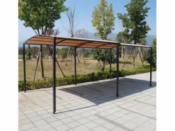 Concept-Usine Pérgola corredera extensible y carport de 9m² a 16m², gris y ICARIA Beige