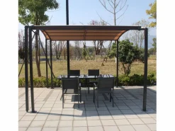 Concept-Usine Pérgola corredera extensible y carport de 9m² a 16m², gris y ICARIA Beige