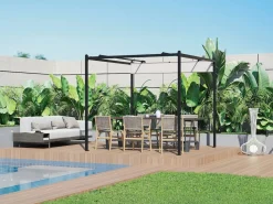 EXPERTLAND Pérgola|Pérgola de acero con techo retráctil - 5,3 m² - - MAZARA