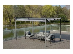 Habitat et jardin Pérgola de aluminio con techo retráctil - 3 x 4 m - Antracita Gris antracita Best
