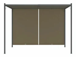 Pérgola|Pérgola de jardín con tejado retráctil gris taupe 3x3m 180 g/m² ES725632