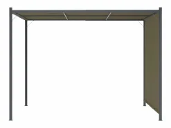 Pérgola|Pérgola de jardín con tejado retráctil gris taupe 3x3m 180 g/m² ES725632