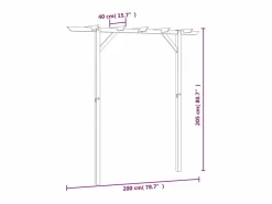Pérgola de jardín de madera 205x40x203 cm ES393490^
