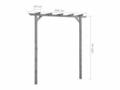 Pérgola de jardín de madera de pino impregnada 200x40x205 cm ES897437^ New