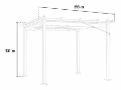Pérgola de jardín exterior 3x3 m de aluminio Firenze UV Moon - Blanco Sale