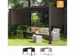 Pérgola de jardín exterior rectangular de aluminio de 3x4 m Barbados -^