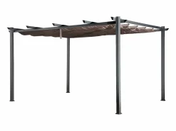 Happy Garden Pérgola independiente 3 × 4m CASSIS topo estructura de aluminio Marru00f3n Best