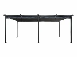 Pérgola metálica con techo retráctil - 3 x 6 m - Antracita^Habitat et jardin Outlet