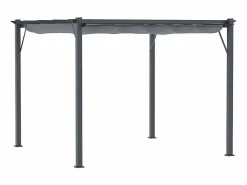 DripeX Pérgola|Pérgola retráctil 3 x 3 x 2.23 m - estructura de aluminio - lona de poliéster de alta densidad - Gris