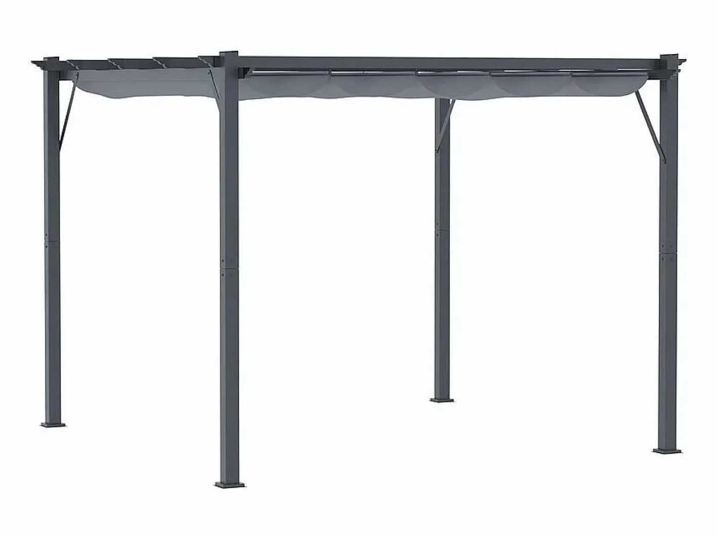 DripeX Pérgola|Pérgola retráctil 3 x 3 x 2.23 m - estructura de aluminio - lona de poliéster de alta densidad - Gris