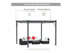 DripeX Pérgola|Pérgola retráctil 3 x 3 x 2.23 m - estructura de aluminio - lona de poliéster de alta densidad - Gris
