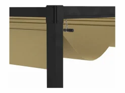 DripeX Pérgola retráctil 400L x 300B x 222H cm, estructura de acero inoxidable, lona de poliéster Caqui