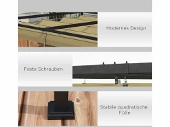 DripeX Pérgola retráctil 400L x 300B x 222H cm, estructura de acero inoxidable, lona de poliéster Caqui