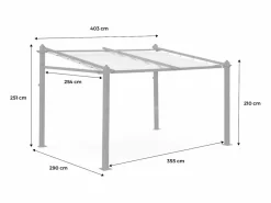 Pérgola 3x4m de aluminio con cubierta corredera crudo^Sweeek Sale