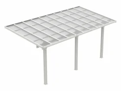Pérgola-cochera adosada de aluminio con techo de policarbonato para 1 coche 18,54 m² PAZERA^EXPERTLAND Discount