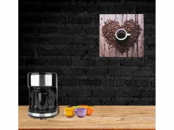 Print decorativo café taza y corazón 28x28x1,5 cm^Excellent Houseware New