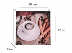 Excellent Houseware Marco Para Fotos|Print decorativo café taza y canela 28x28x1,5 cm